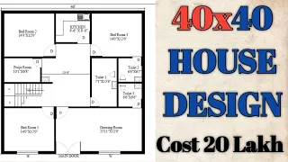 40x40 house design || 150 sqm house design || 1600 square feet house design || 180 gaj house design