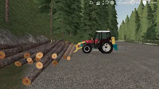 Pulling wood with Zetor 7745 (Farming Simualtor 19)