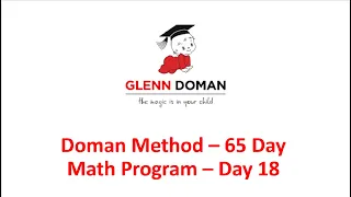 Glenn Doman 65 Day Math Program - Day 18 (Numbers 27 to 36)