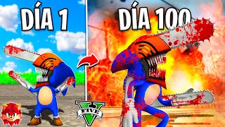 SOBREVIVÍ 100 DÍAS como CHAINSAW SONIC LA PELICULA en GTA 5 !! (Sonic Movie mod)