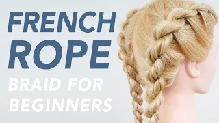 How To French Rope Braid Step by Step - Full Talk Through, Beautiful Twisted Hairstyle For Beginners