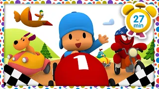 🚗 🎶 VEHICLES SONG: THE BIG RACE  [ 27 minutes] | Nursery Rhymes & Baby Songs - Pocoyo