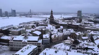 St.Peters Church tower view of Riga, Latvia