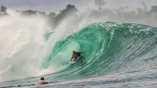 INDONESIA FINALLY TURNS ON!! SURFING WILD 8-10 FT POINT BREAK (July 2023)