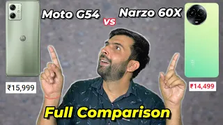 Moto G54 vs Realme Narzo 60x Full Comparison || Best Under ₹15,000! #motog545g #realmenarzo60x5g