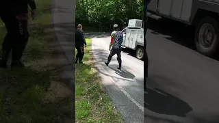 Supermoto Vs Road Worker