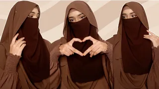 Hijab With Niqab Tutorial 🤎 || Full Coverage Hijab Style