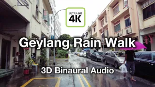 【4K DJI Pocket 2 Footage】Geylang Rain Walks with 3D Binaural Audio