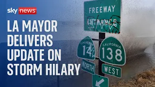 LA mayor delivers update on Storm Hilary