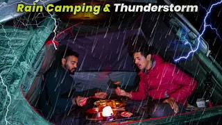 Group Camping In Drizzling Rain & Thunderstor | Rain Camping India | Unknown Dreamer