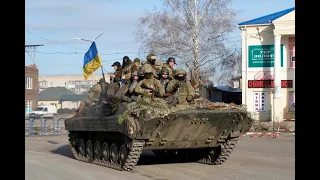 Хай живе, вільна Україна (Long live, free Ukraine!) but its Russo Ukraine war footage