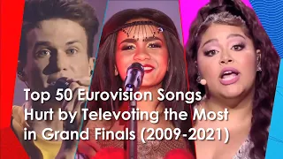 Top 50 Songs Hurt by Televoting the Most in Grand Finals (2009-2021) / Eurovision