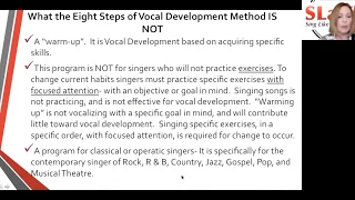 The Eight Steps of Vocal Development- Webinar-  PART ONE