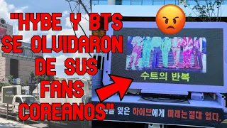 PROTESTAS FRENTE A HYBE POR BTS