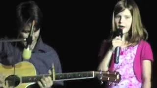 Abby Ward at 8 singing with her dad in talent show