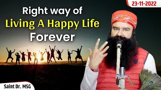 Right Way Of Living happy Life Forever | Saint Dr. MSG | 23rd Nov 2022 | Live from Barnawa, UP