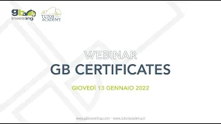 Webinar GB Certificates Free 13/01/2022