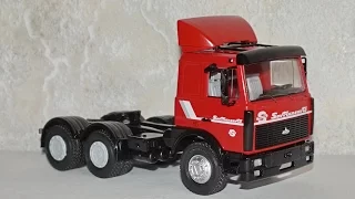 МАЗ-6422 седельный тягач 1:43 (ssm) обзор масштабная модель автолегенды ссср Model MAZ truck tractor