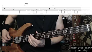 Know Your Enemy by Green Day - Bass Cover with Tabs Play-Along