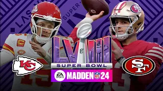 49ers vs. Chiefs Realistic Sim | Super Bowl 58 | Madden 24