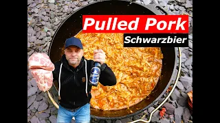 Pulled Pork und Schwarzbier , ohne marinieren! Schnelles Rezept. Dutch Oven oder Kazan. One Pot