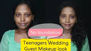 Dusky skin |Budget friendly Teenagers wedding guest makeup look for Salwar/Lehenga