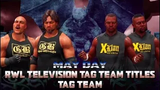 RWL MAY DAY SUPERCARD, 4/29/24-TV TAG TITLES-GUNZ BROTHERS VS. THE X-KLAN