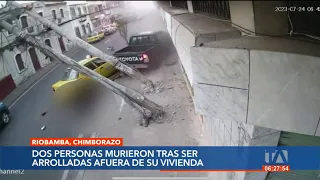 Dos personas fallecen arrolladas frente a su casa en Riobamba