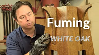 Fuming White Oak Tabouret Table with Ammonia / Ammonium Fumes for Woodworking Furniture DIY Projects