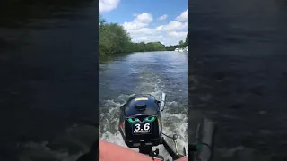 Hangkai 3.6hp outboard on 2.7 m Bark inflatable on River Ouse