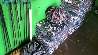 USAHA RUMAHAN ❤️ cara membuat keset kaki dari kain perca limbah pabrik