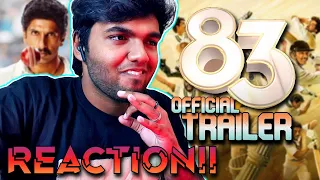 83 Official Trailer | REACTION!! | Ranveer Singh | Jiiva | Kabir Khan | Kapil Dev | GR Studios