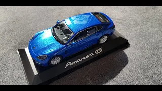 Porsche Panamera 4S Sapphire Blue Metallic  Unboxing Herpa 1:43
