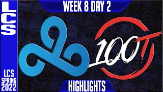 C9 vs 100 Highlights | LCS Spring 2022 W8D2 | Cloud9 vs 100 Thieves