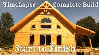 Log Cabin Build Start to Finish | Two Year Time Lapse in ONE HOUR!