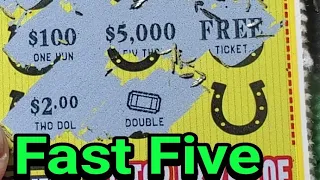 Fast Five.  Lucky Ticket for profit. Pa Lottery Scratch Tickets