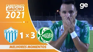 NOVO HAMBURGO 1 X 3 JUVENTUDE | MELHORES MOMENTOS | 3ª RODADA GAÚCHO 2021 | ge.globo