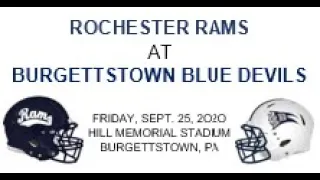 WPIAL Football -- Rochester Rams @ Burgettstown Blue Devils -- 9.25.20