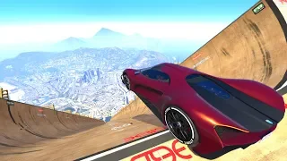 GTA 5 Mega Ramp Crash tests/jumps Ragdolls