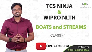 BOATS and STREAMS - 1 | TCS NINJA | WIPRO NLTH | ABHILASH VARMA | ENGINEERS CHOICE