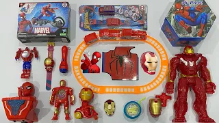 Spider Man toys Collection, Spinner, Hulk Buster, Yo Yo, Train, water ring game, watch, Bike