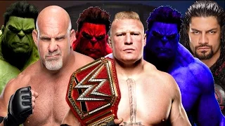 Brock Lesnar vs Hulk vs Roman Reigns vs Red Hulk vs Goldberg vs Blue Hulk
