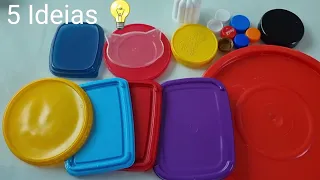 Tampas de Potes de Sorvetes  Recicle. Artesanatos c/ Tampas , Reciclagem FAÇA E VENDA! DIY DECORAÇÃO