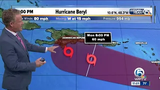 Hurricane Beryl packs 80 mph winds, TD Three forms