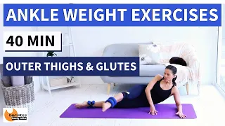 LEG EXERCISES WITH ANKLE WEIGHTS AT HOME // OUTER THIGHS AND GLUTES // No Repeat //  INTENSE!