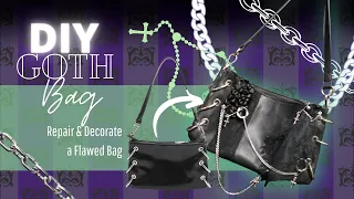 (eng subs) DIY Goth Bag / Repair & Decorate a Flawed Bag / Customize Your Goth Clothing