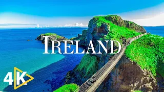 FLYING OVER IRELAND (4K UHD) - Soothing Music Along With Beautiful Nature Video - 4K Video Ultra HD