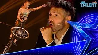 Ceyda Altug IMPACTS with her STUNTS on a BICYCLE | Semifinal 1 | Spain's Got Talent 7 (2021)