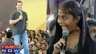 Congress President Rahul Gandhi asks a lady student to call him 'Rahul' & not 'Sir'