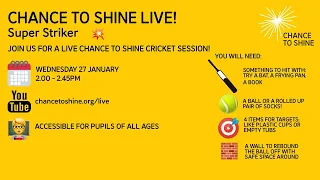 Chance to Shine LIVE! | Super Striker | 27 January 2021